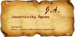 Javorniczky Ágnes névjegykártya