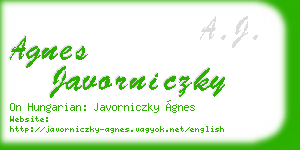 agnes javorniczky business card